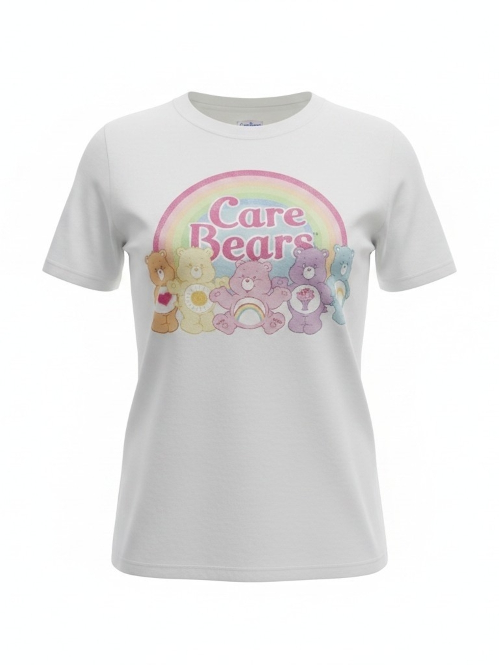 Vintage Care Bears White Tee with Red Heart Accent - XXS